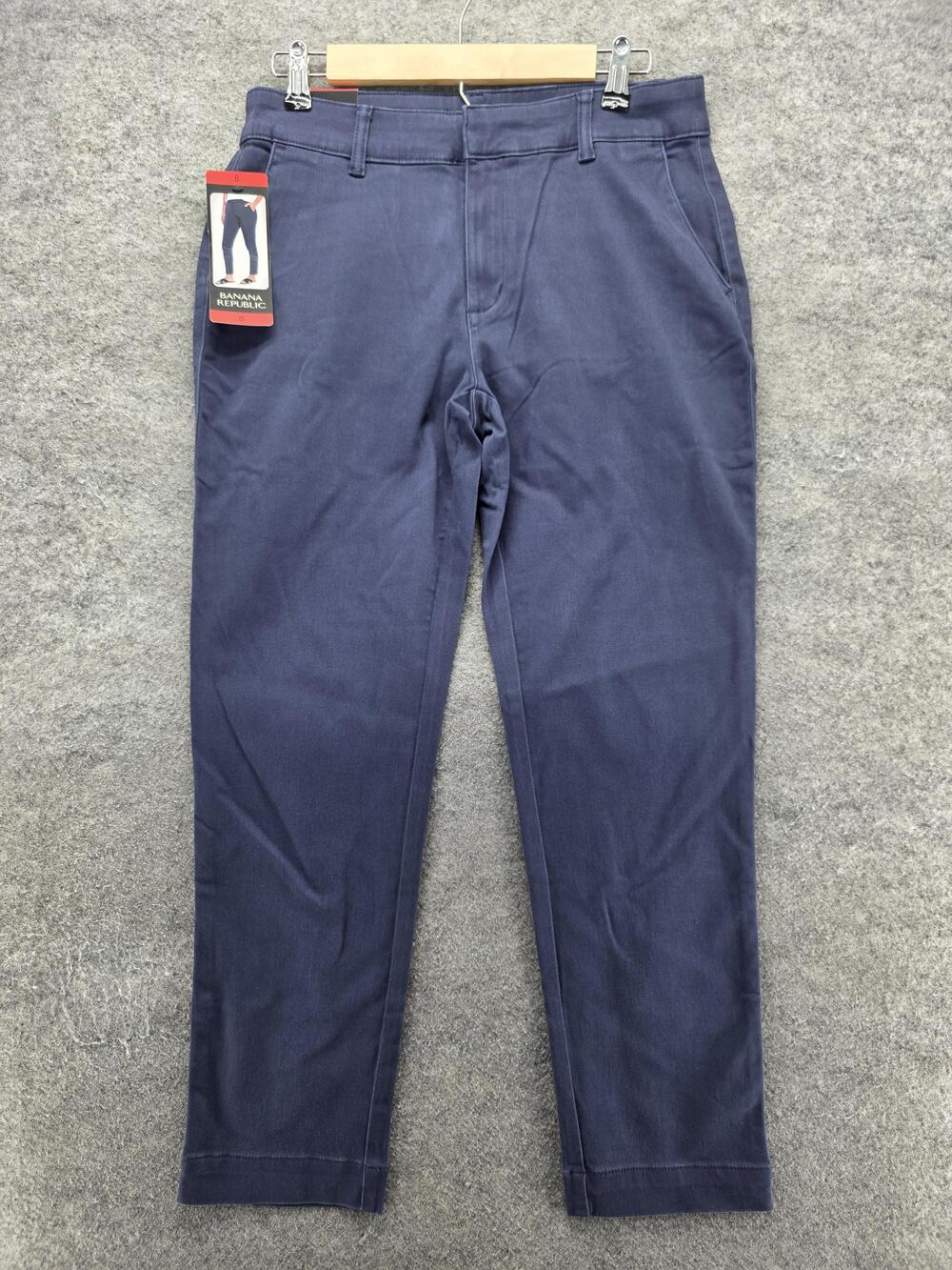 Banana Republic Pants Womens 8 Blue Cropped Twill Pull On Slim Pockets 27 In